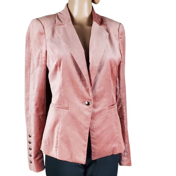 White House Black Market Blush Pink Velvet Blazer - Picture 1 of 8